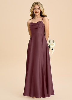 Azazie Bear Junior Sangria A-Line Sweetheart Neckline Stretch Satin Dress image6