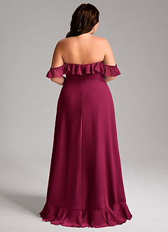 Azazie Lyra Bridesmaid Dresses Burgundy A-Line Chiffon Convertible Dress image12
