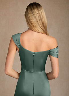Azazie Laramie Kleider für die Brautmutter Meerjungfrau-Linie Plissee Stretch-Satin Kleid Seemoos image6