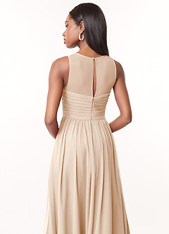 Azazie Nina Bridesmaid Dresses White Alabaster A-Line Pleated Chiffon Dress image3