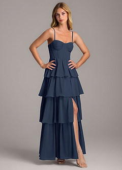 Azazie Alanna Bridesmaid Dresses Dark Navy A-Line Sweetheart Neckline Chiffon Dress image5