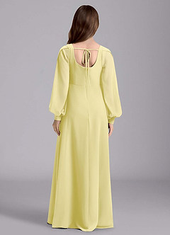 Azazie Bondi Junior Vestido de Sorbete De Limón de Gasa de Corte en A con Blusón image2