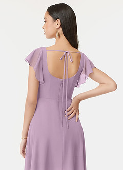 Azazie Bondi Bridesmaid Dresses Wisteria A-Line Ruffled Chiffon Dress image3
