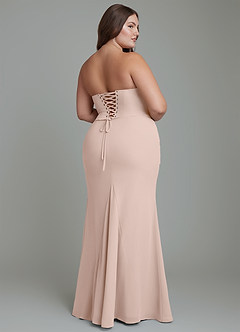 Azazie Sorrel Robes de demoiselle d'honneur Robe Sirène en Mousseline de soie Corset Rose Anglais image10