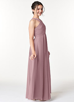 Azazie Kaleigh A-Line Pleated Chiffon Floor-Length Junior Bridesmaid Dress image5