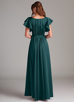 Azazie Daphne Abiti da damigella modesti Abito A-Line Increspato Raso Elasticizzato Floor-Length image6