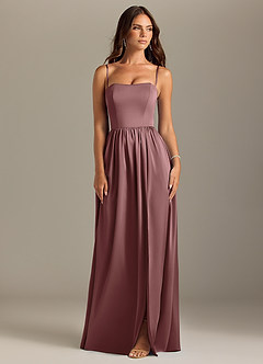 Azazie Calianna Bridesmaid Dresses Vintage Mauve A-Line Off the Shoulder Stretch Satin Convertible Dress image8
