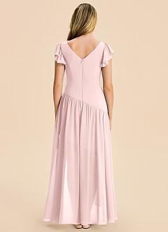 Azazie Pia Junior Blushing Pink A-Line Pleated Chiffon Dress image2