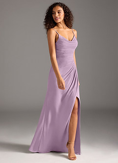 Azazie Deandra Bridesmaid Dresses Wisteria Mermaid Pleated Chiffon Dress image4