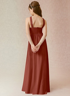 Azazie Jiya Junior Auburn A-Line Pleated Chiffon Dress image2
