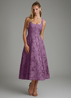 Azazie Isabella Bridesmaid Dresses Wisteria A-Line Corset Floral Burnout Dress image5