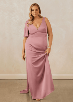 Christian Siriano Bridal for Azazie 1011 Bridesmaid Dresses Dusty Rose Mermaid Bow Stretch Satin Dress image16