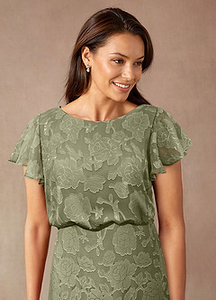 Azazie Lehi Mère de la mariée Robes Robe Trapèze en Blumen-Burnout Col bateau Pistache image6