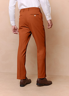 front James Burnt Orange Structured Stretch Dress Pants