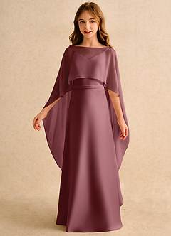 Azazie Fishie Girls Formal Abiti da Ragazza di Fiori Abito A-Line in Raso Opaco Rosa Del Deserto image5