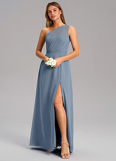 Azazie Phaedra Bridesmaid Dresses Twilight A-Line One Shoulder Chiffon Dress image4