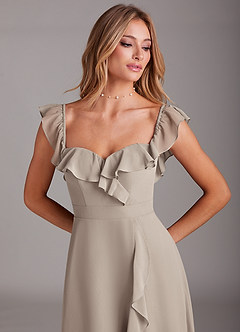 Azazie Lyra Bridesmaid Dresses Frost A-Line Chiffon Convertible Dress image10