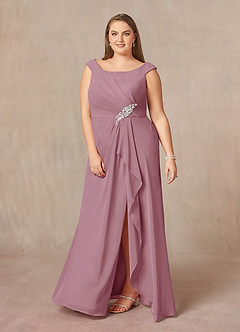 Azazie Yarrow Final Sale Dark Navy A-Line Pleated Chiffon Dress image7
