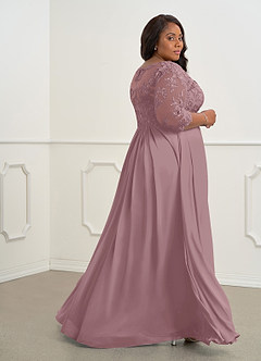 Azazie Hayek Mother of the Bride Dresses A-Line V-Neck Lace Chiffon Floor-Length Dress image11