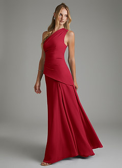 Azazie Holly Bridesmaid Dresses Scarlet A-Line Corset Chiffon Dress image4