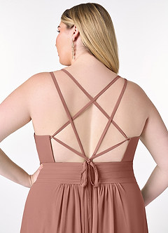 Azazie Farren Final Sale Cedar Rose A-Line Pleated Chiffon Convertible Dress image15