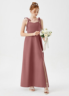 Azazie Rosey Junior Desert Rose A-Line Sweetheart Neckline Stretch Crepe Dress image1