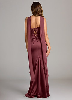 Azazie Sorrel Bridesmaid Dresses Merlot Mermaid Strapless Stretch Satin Convertible Dress image2