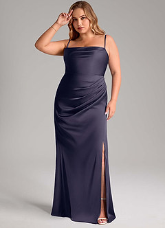 Azazie Leonis Bridesmaid Dresses Stormy Mermaid Pleated Stretch Satin Convertible Dress image11