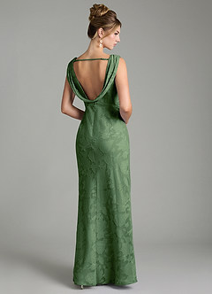Azazie Kieryn Bridesmaid Dresses Eucalyptus Mermaid Pleated Floral Burnout Dress image12
