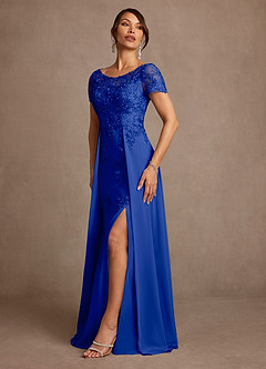 Azazie Alva vestidos de madre de la novia Vestido de Azul Real de Encaje de Corte en A image5