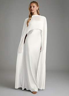 Azazie Nova Bridesmaid Dresses White Sheath Strapless Stretch Satin Convertible Dress image4