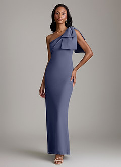Azazie Yuanna Bridesmaid Dresses Stormy Mermaid One Shoulder Chiffon Dress image1
