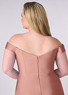 Barbie ♥ Azazie Bridesmaid Dresses Rosette A-Line Off the Shoulder Stretch Satin Convertible Dress image12