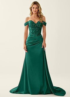 Nerine Dark Green Lace Corset Lace Up Back Mermaid Prom Dress image4