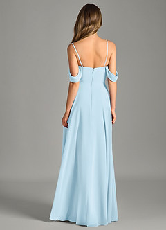 Azazie Chelsey Bridesmaid Dresses Sky Blue A-Line Off the Shoulder Chiffon Convertible Dress image7