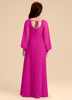 Azazie Bondi Junior Abito A-Line in Chiffon Blusa Fucsia image2