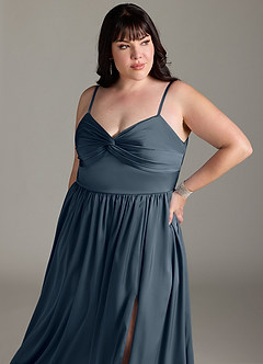 Azazie Zeya Brautjungfernkleider A-Linie Plissee Stretch-Satin Kleid Zwielichtviolett image14