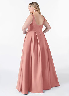 Azazie Neve Bridesmaid Dresses Rosette Ball-Gown with Pockets Stretch Satin Dress image8