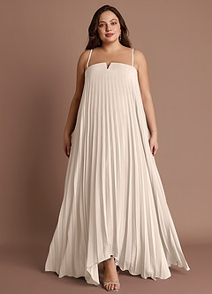 Nahla Cream Allover Pleated Maxi Dress image7