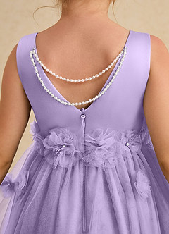 Azazie Lux vestidos de niña de las flores Vestido de Lila de Tul de Corte En A con Perla image6
