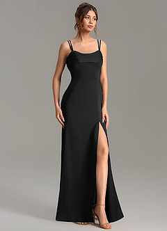 Azazie Egypt Bridesmaid Dresses Black Mermaid Sweetheart Neckline Stretch Satin Dress image1