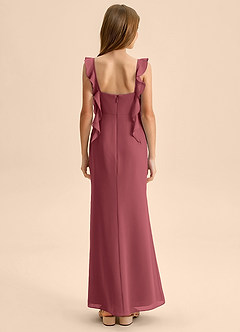 Azazie Jessamine Junior Merlot Mermaid Sweetheart Neckline Chiffon Dress image2