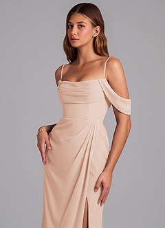 Azazie Johana Jurken voor bruidsmeisjes Converteerbaar Jurk van Chiffon met Zeemeermin Off the Shoulder Engelse Roos image5