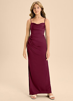 Azazie Mai Junior Mulberry A-Line Sweetheart Neckline Stretch Satin Dress image5