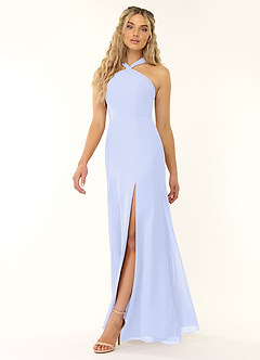 Azazie Rue Brautjungfernkleider A-Linie Halter Chiffon Kleid Lavendel image4