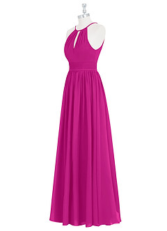 Azazie Cherish Bridesmaid Dresses Fuchsia A-Line Pleated Chiffon Dress image8