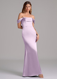 Azazie Miley Final Sale Black Mermaid Off the Shoulder Stretch Satin Convertible Dress image1