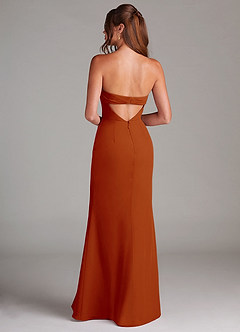 Azazie Leonis Bridesmaid Dresses Paprika Sheath Strapless Chiffon Convertible Dress image5