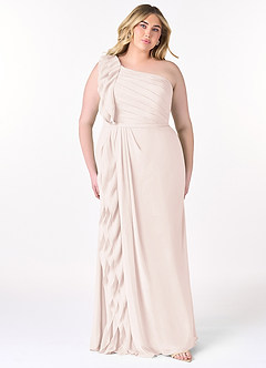 Azazie Sharon Bridesmaid Dresses A-Line One Shoulder Chiffon Floor-Length Dress image6