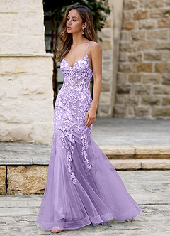 Dentelle Purple Mermaid Prom Dress image6